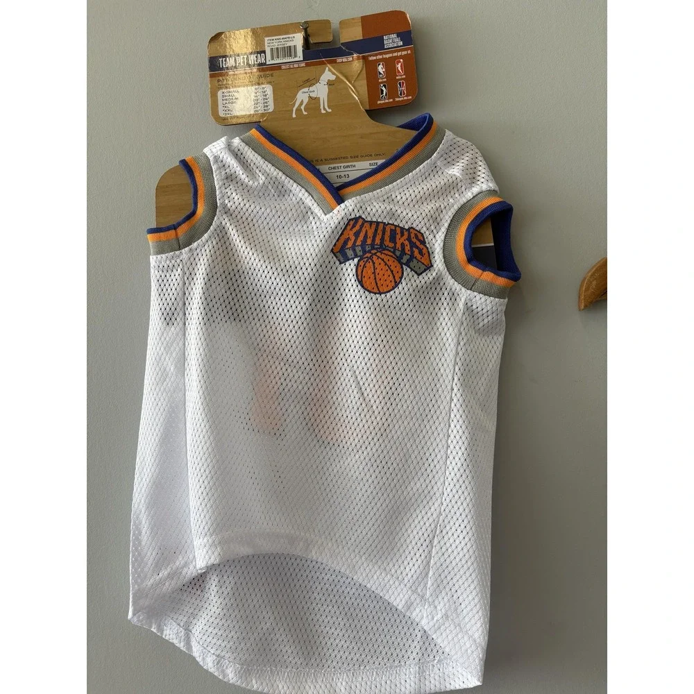 Pets First New York Knicks Dog Road Jersey Large White NBA Team Pet Wear Mesh